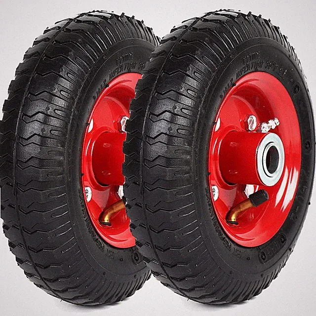 (2-Pack) 2.80/2.50-4" Tire and Wheel Set - 8 Inch Wheelbarrow Tire and Whee